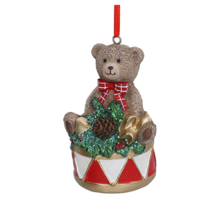 Teddy on Drum Tree Decoration