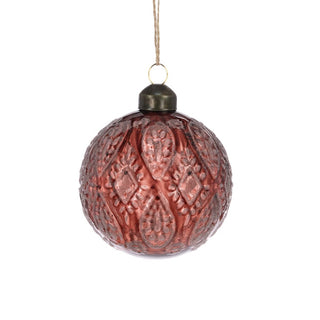 Glass Brown Lilly Bauble 8cm
