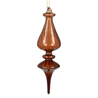 Glass Brown Ornate Finial 22cm