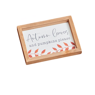 Autumn Leaves & Pumpkin Framed Plaque