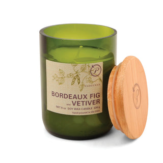Green Recycled Glass Candle - Bordeaux Fig + Vetiver