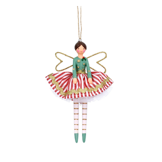 Green Stripe Fairy Tree Decoration