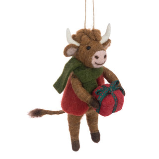 Felt Mr Highland Cow Tree Decoration