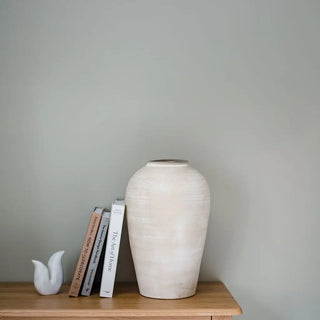 Langdale Large Terracotta Decorative Vase Off White