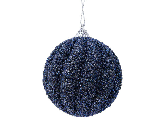 Night Blue Swirl Bead Bauble