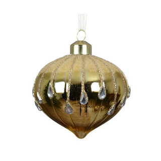 Gloss Gold Beaded Line Frosted Top Onion