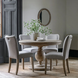 Vancouver 1.2-1.6m Round Extending Dining Table Set