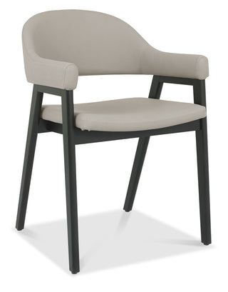 Camden Peppercorn Upholstered Arm Chair - Grey Bonded Leather