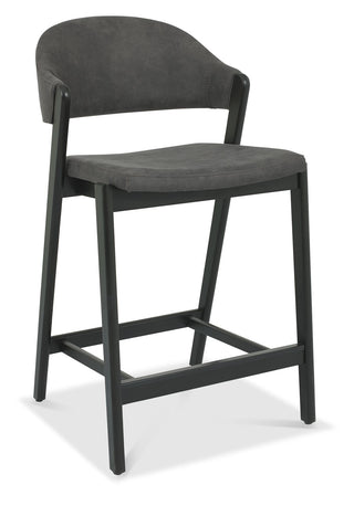 Camden Peppercorn Upholstered Bar Stool - Dark Grey Fabric