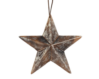 Silver Foil Wooden Star Tree Decoration Sml