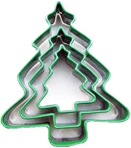 Christmas Tree Shaped Cookie Cutters with Green 3Pk