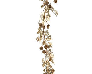Shimmer Gold Pinecone Berry Garland 1.3m 