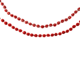 Red Felt Pom Pom Garland 1.2m 