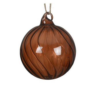 Transparent Espresso Swirl Glass Bauble