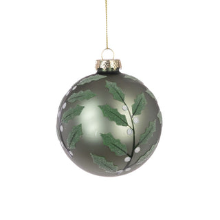 Glass Madilynn Green Bauble 8cm