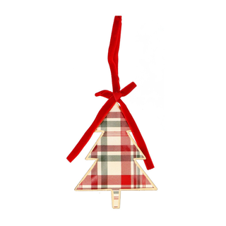 Tree Woodland Plaid Tin Tree Decoration
