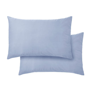 400tc Cotton Sateen Std Pillowcase Pair Blue