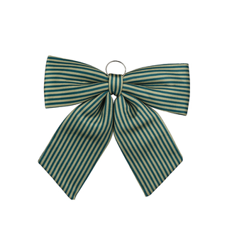 Green Stripe Bow Decoration