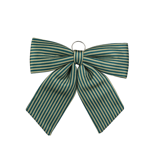 Green Stripe Bow Decoration