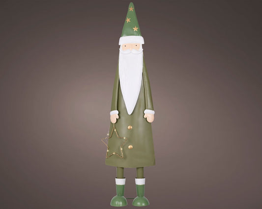 Green Iron Santa with Star Christmas Decoration