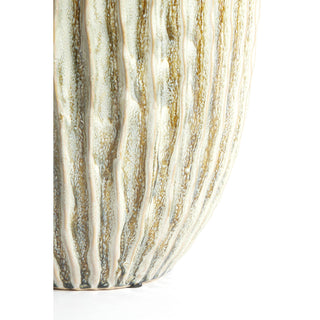 Talea Ceramic Olive Green/Cream Vase 28cm
