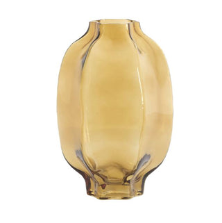 Falzes Glass Clear Amber Vase 30cm