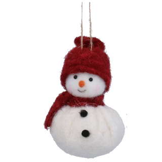 Snowman With Red Hat & Scarf Tree Decoration