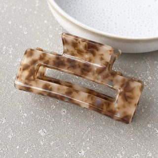 Small Mocha Rectangular Claw Clip