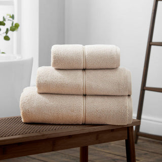 Bianca Satin Stitch Bath Towel Natural