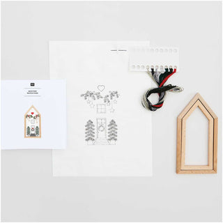 Small Festive House Embroidery Pack