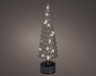 Micro LED Rotating Tree on Stand Grey