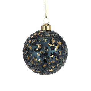 Glass Zanthe Blue Bauble 8cm