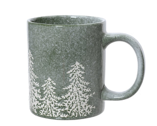 Christmas Trees Embossed Green Reactive Mug