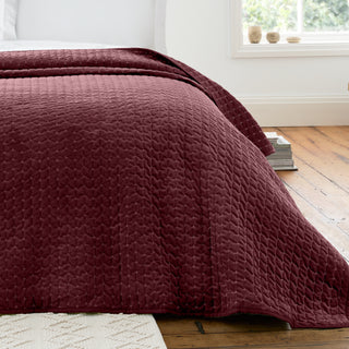 Attica Velvet Burgundy Bedspread