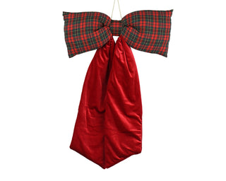 Velvet Check Bow
