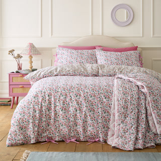 Pearly Queen Ditsy Pink Super King Duvet Cover Set