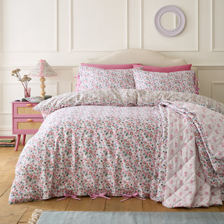 Pearly Queen Ditsy Pink Super King Duvet Cover Set