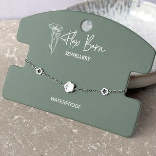 Tarnish Resistant Pearlescent Flower Bracelet