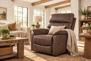Taylor Recliner Chair Antique Brown Leather Air
