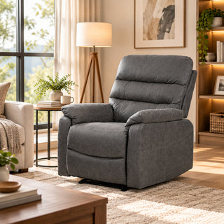 Taylor Recliner Chair Antique Grey Leather Air