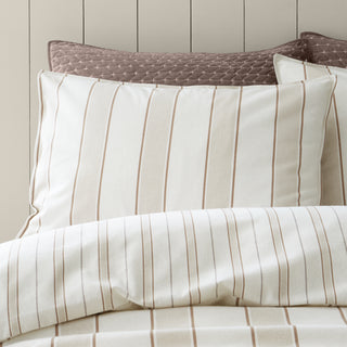 Brushed Regal Stripe Double Duvet Set Natural