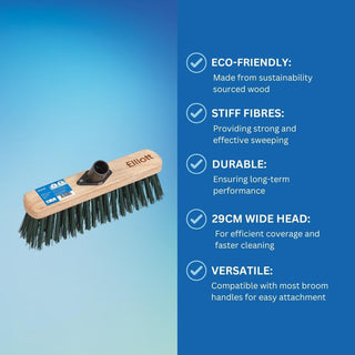 Green PVC Fibre Broom Head 29cm