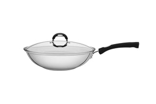 Stainless Steel Wok with Glass Lid 28cm (3.3l)