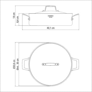 Grano 3-Ply Stainless Steel Shallow Dish 30cm (5.6l)