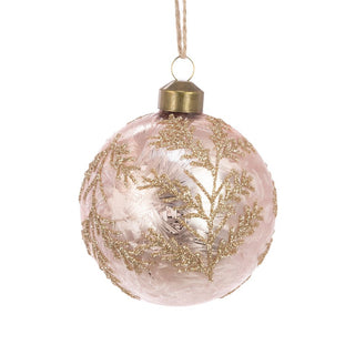Glass Pink Adley Bauble 8cm