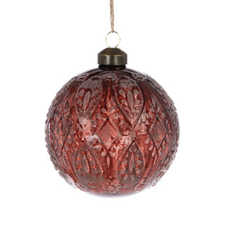 Glass Brown Lilly Bauble 10cm