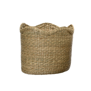 Seagrass Basket With Scallop Trim Extra Large