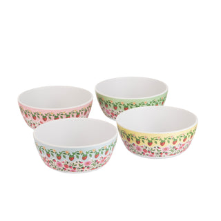 Strawberry Melamine Cereal Bowls 4Pk