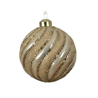 Pearl Swirl Glitter Bauble