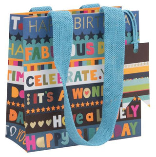 PS Birthday Stripe Blues Small Bag